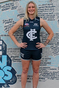 taylaharrisblues300.jpg Tayla Harris joined the Blues in the trade period - AFLW